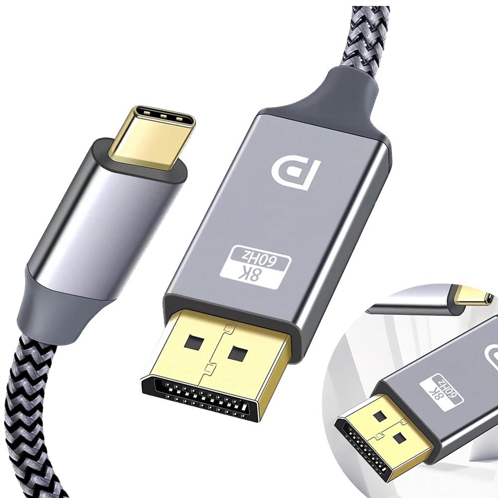 1.8M USB C ÷ Ʈ 1.4 ̺, 32.4Gbps 8K @ 60Hz, 4K @ 144Hz Alt   , Ʈ 4/3 ƺϰ ȣȯ
